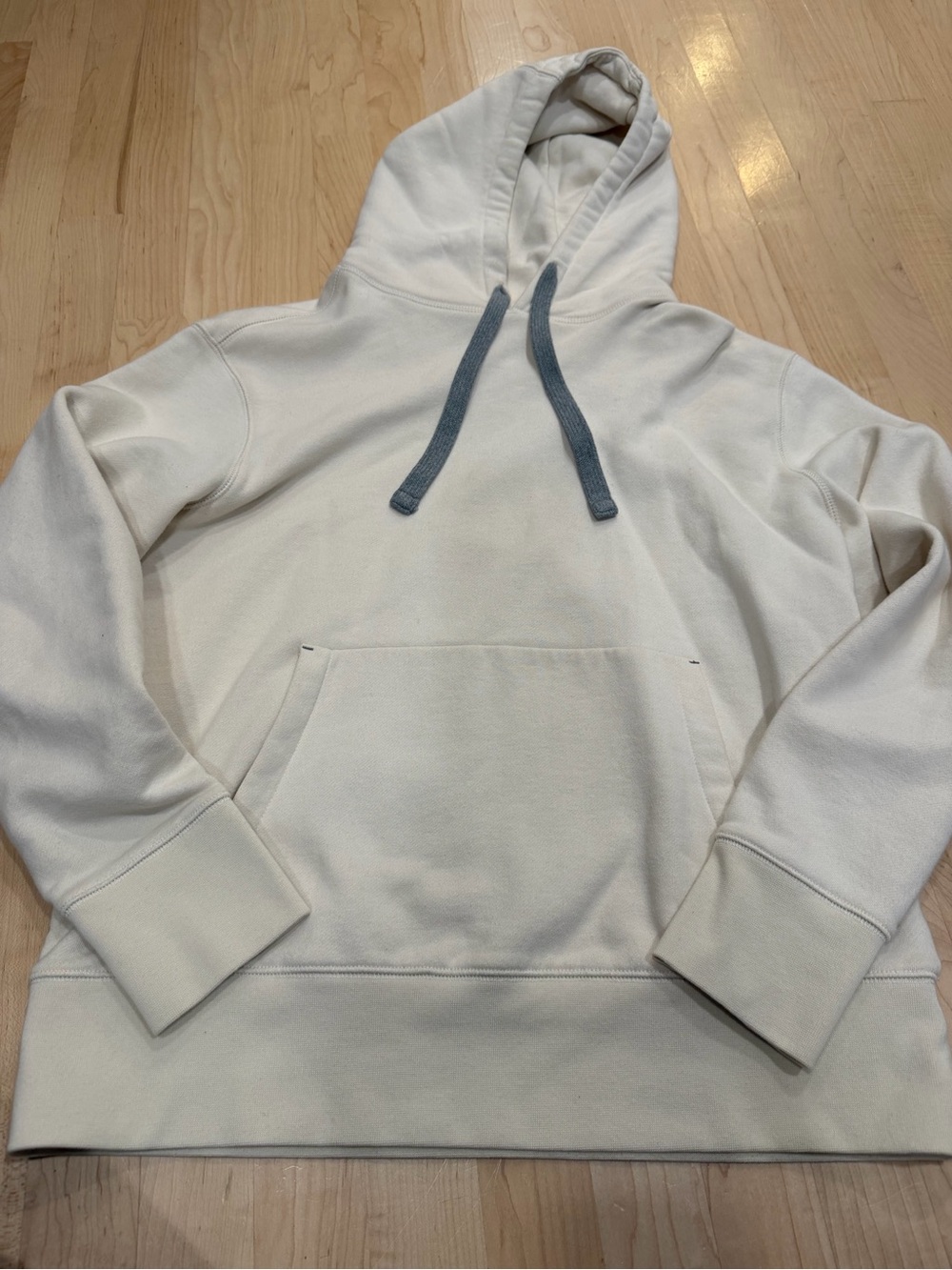Banana Republic Cream Hoodie with Blue Drawcord